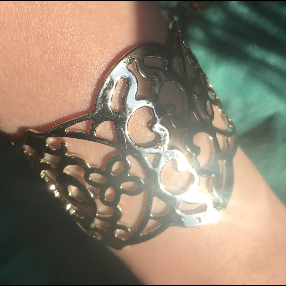 Vintage Silver Lia Sophia Silver Cutout Cuff